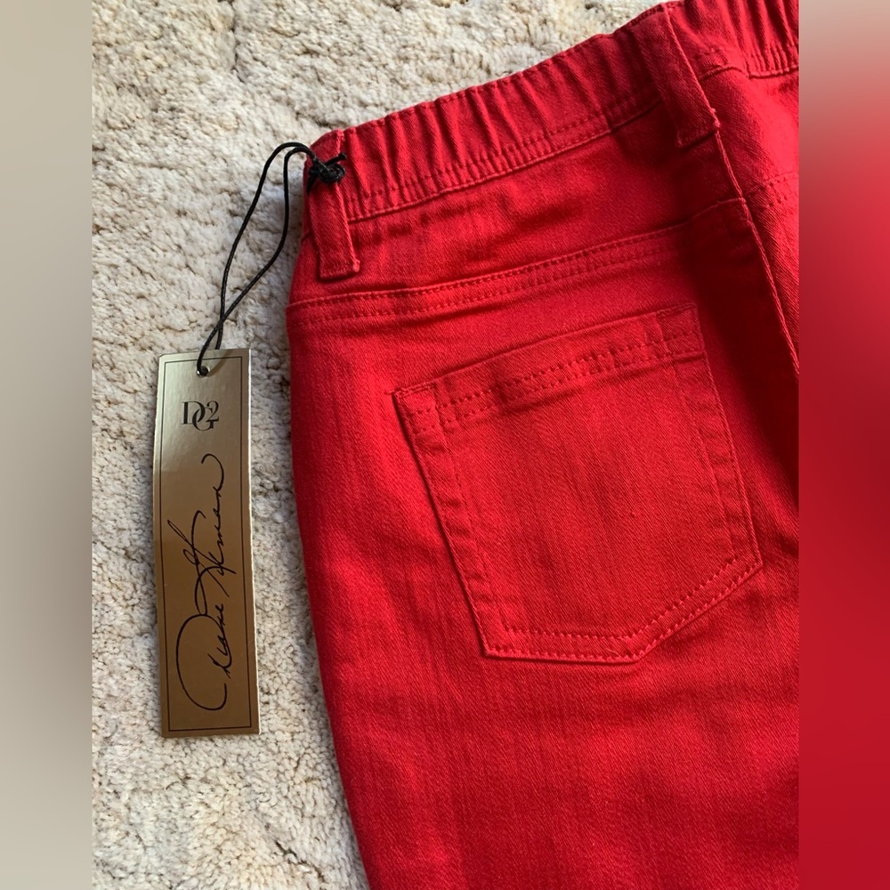 NWT DG2 by DIANE GILMAN PULL-ON RED STRETCH WAIST SKINNY JEANS IN SIZE PXS/2P - Picture 11 of 15